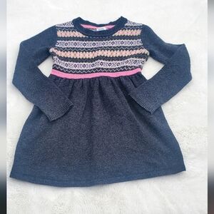 Cozy Soft Mini Boden Knit Dress - Grey and Pink Size 3-4 Yrs Old
